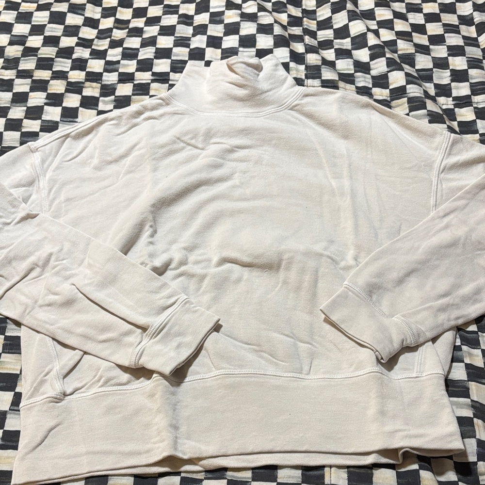Women's Cream Turtleneck Top